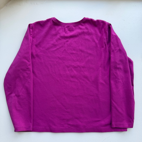 LL Bean 100% Cotton Women’s Long Sleeve Magenta Shirt - Picture 3 of 7